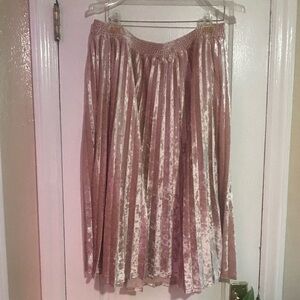 A New Day Velvet Blush Midi Skirt